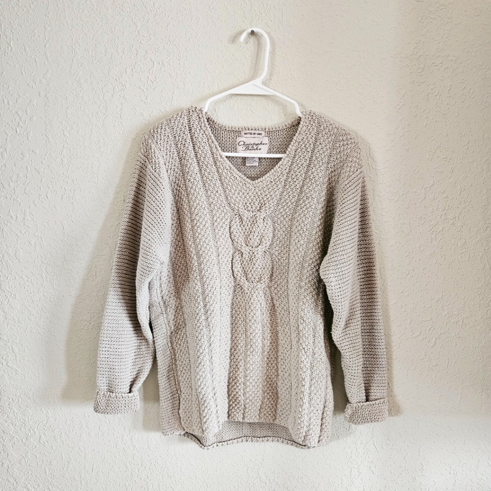 Vintage Hand Knitted Sweater Christopher & Banks size large like new